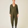 Jumpsuits & Dresses Beyond Nine | Milly Cotton Jersey Jumpsuit With Pockets Olive