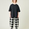 Tops & Bottoms Beyond Nine | Mabel Stone & Black Linen Trousers Mega Check