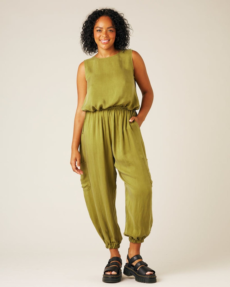 Tops & Bottoms Beyond Nine | Yoli Cupro Trousers Olive Oil