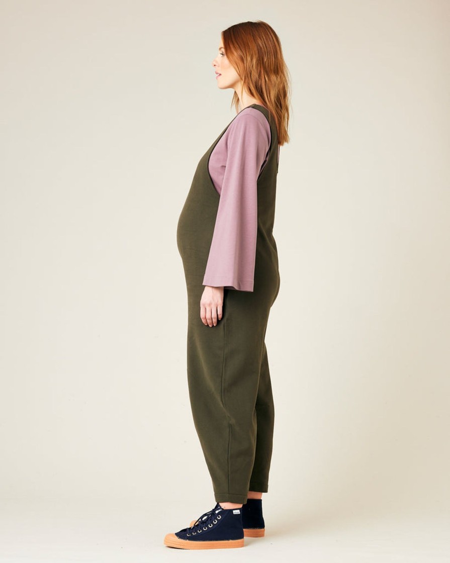 Jumpsuits & Dresses Beyond Nine | Clover Organic Cotton Jersey Jumpsuit Olive