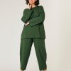 Tops & Bottoms Beyond Nine | Huxley Cotton Jersey Trousers Kombu Green