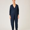 Jumpsuits & Dresses Beyond Nine | Milly Cotton Jersey Jumpsuit With Pockets Navy