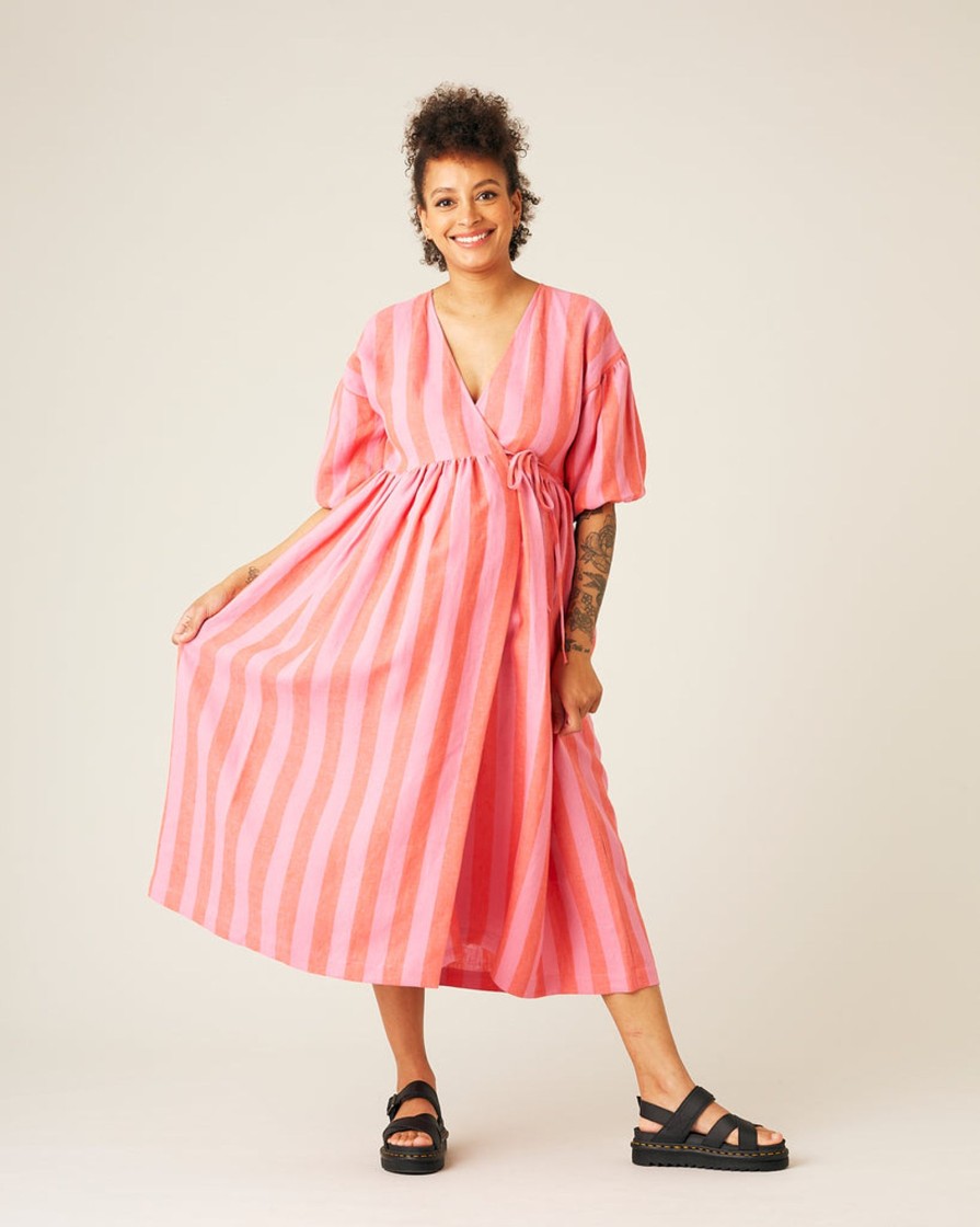 Jumpsuits & Dresses Beyond Nine | Winnie Dress Pink And Red Stripe