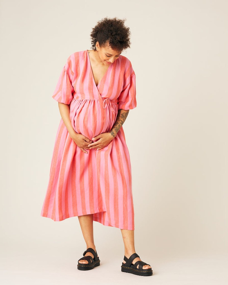 Jumpsuits & Dresses Beyond Nine | Winnie Dress Pink And Red Stripe