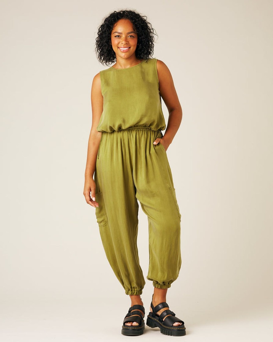 Tops & Bottoms Beyond Nine | Yoli Cupro Trousers Olive Oil