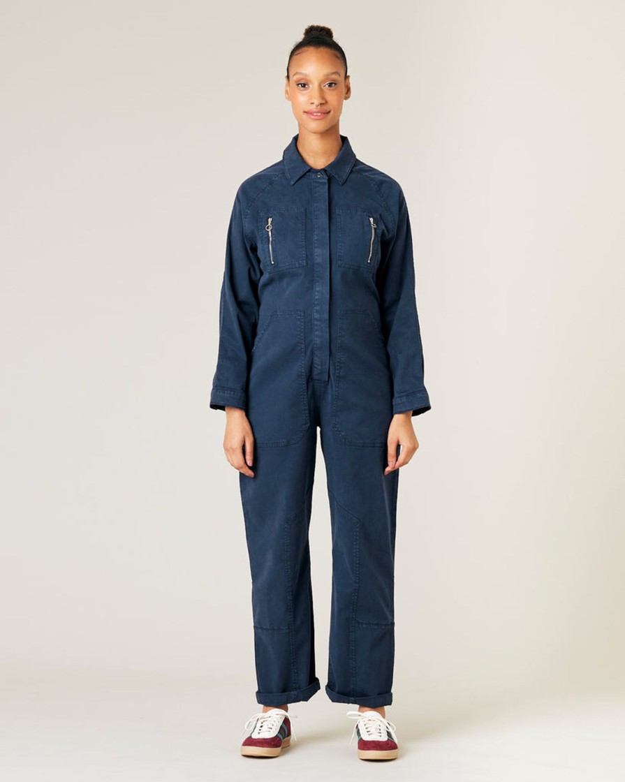 Jumpsuits & Dresses Beyond Nine | Hallie Cotton Coverall Navy